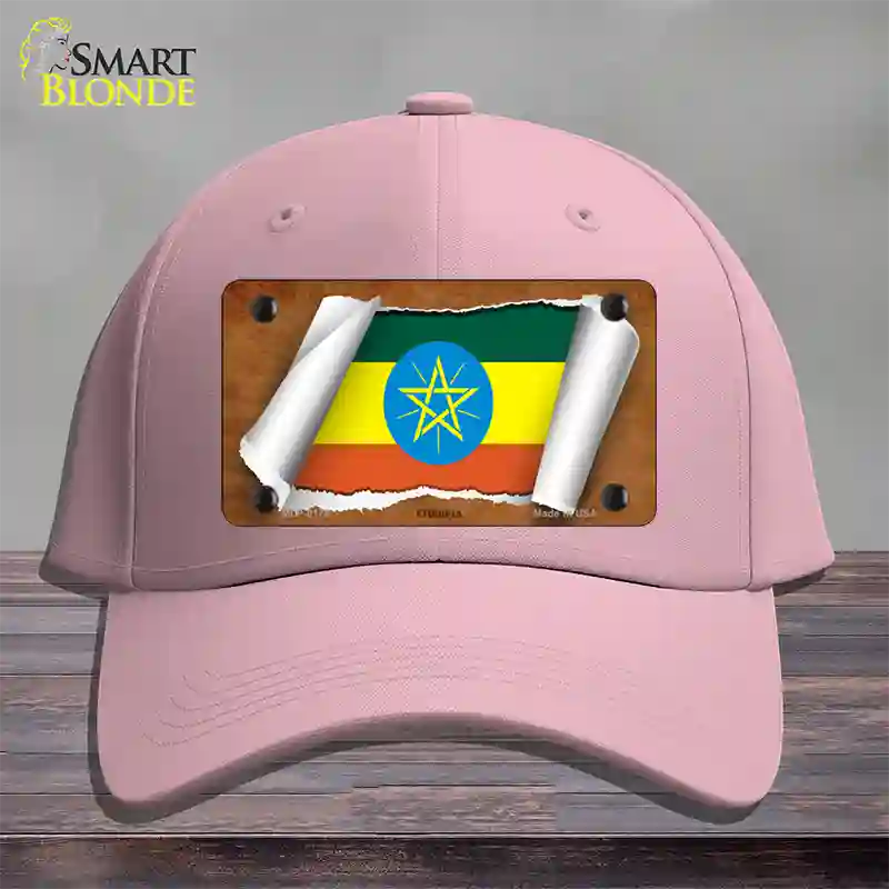 Ethiopia Flag Scroll Novelty License Plate Hat Cotton / Pink