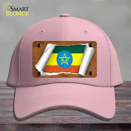 Ethiopia Flag Scroll Novelty License Plate Hat Cotton / Pink