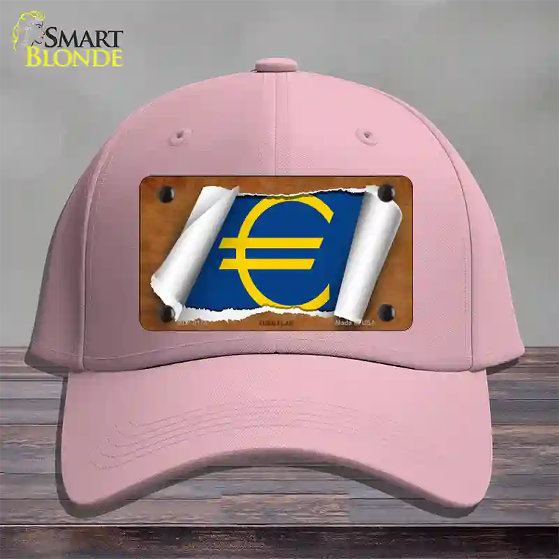 Euro Flag Scroll Novelty License Plate Hat Cotton / Pink