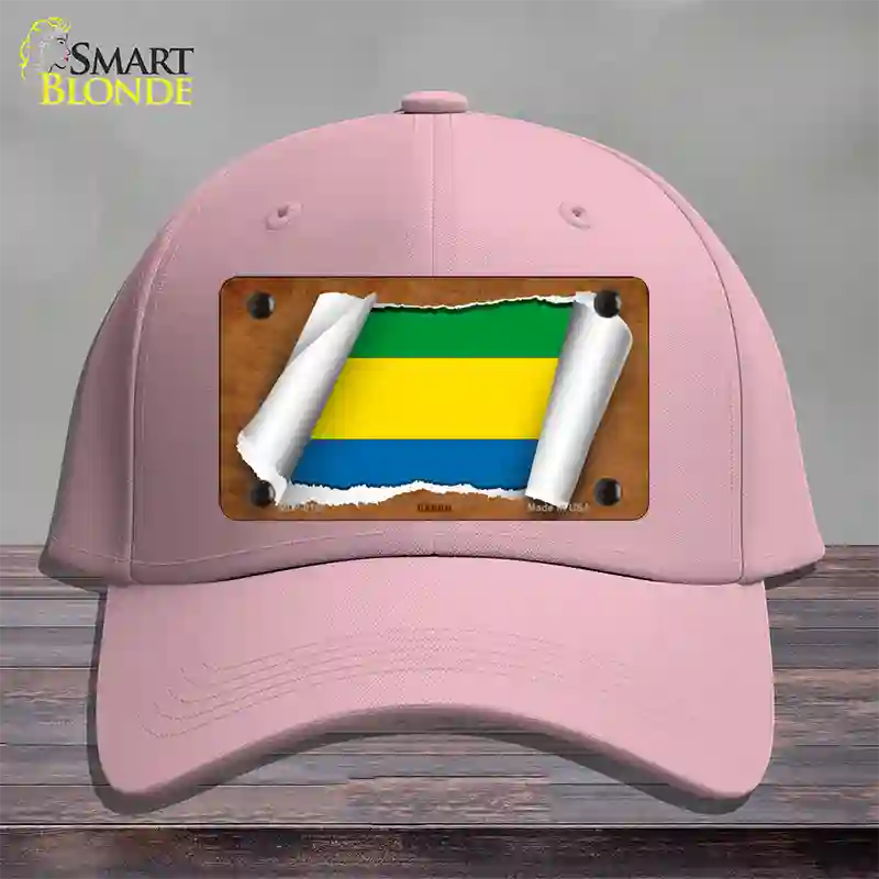 Gabon Flag Scroll Novelty License Plate Hat Cotton / Pink