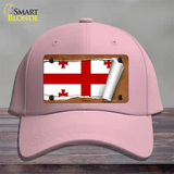 Georgia Country Flag Scroll Novelty License Plate Hat Cotton / Pink