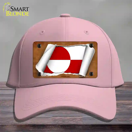 Greenland Flag Scroll Novelty License Plate Hat Cotton / Pink