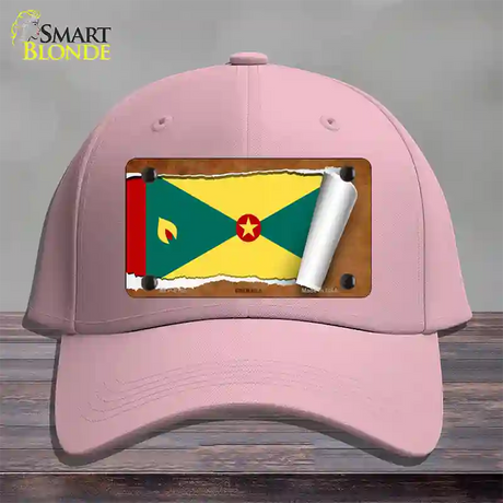 Grenada Flag Scroll Novelty License Plate Hat Cotton / Pink