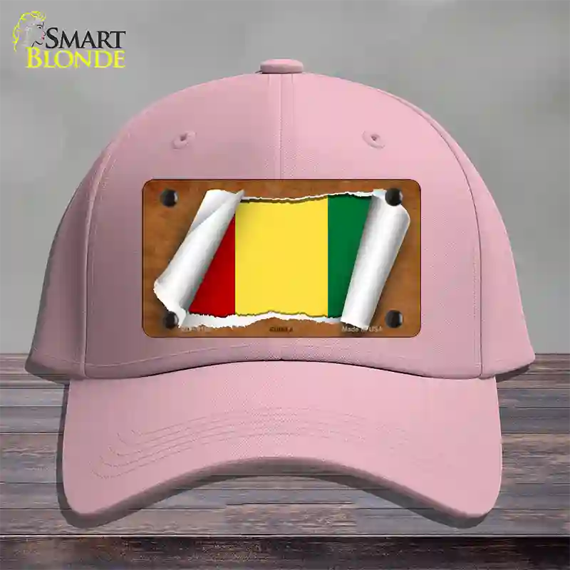 Guinea Flag Scroll Novelty License Plate Hat Cotton / Pink