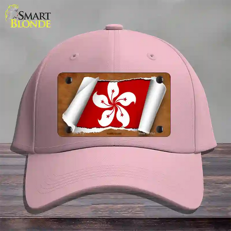 Hong Kong Flag Scroll Novelty License Plate Hat Cotton / Pink