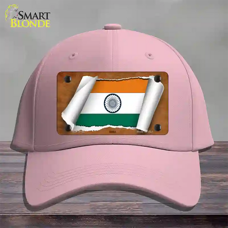 India Flag Scroll Novelty License Plate Hat Cotton / Pink