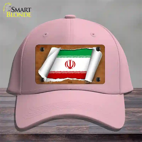 Iran Flag Scroll Novelty License Plate Hat Cotton / Pink