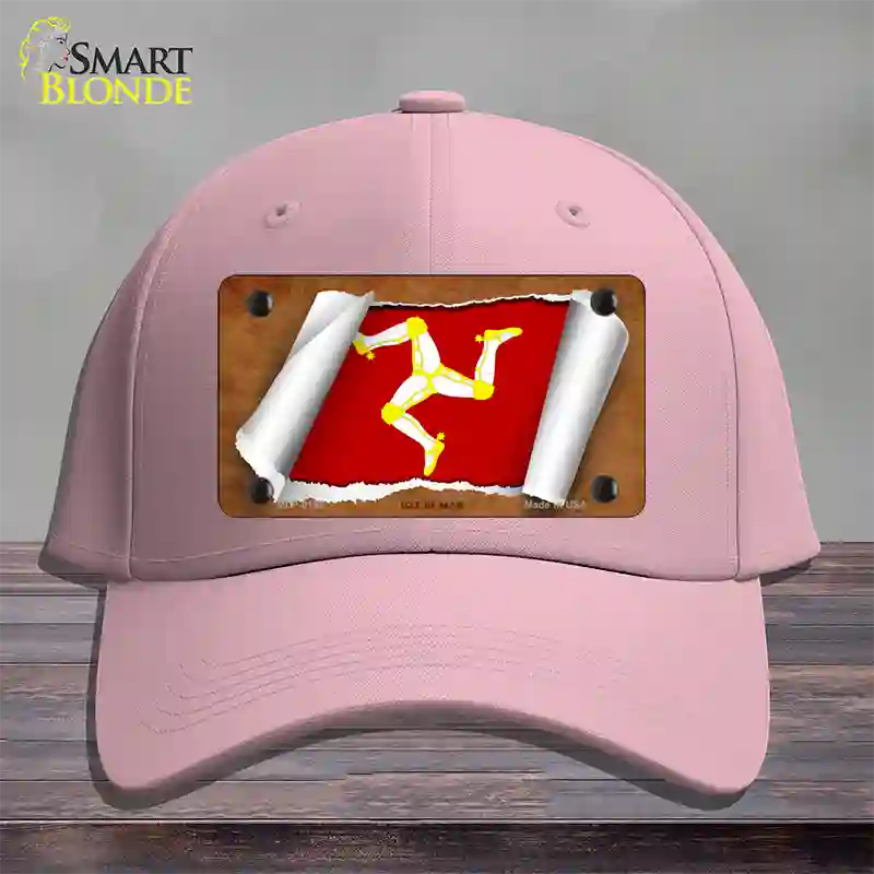 Isle of Man Flag Scroll Novelty License Plate Hat Cotton / Pink