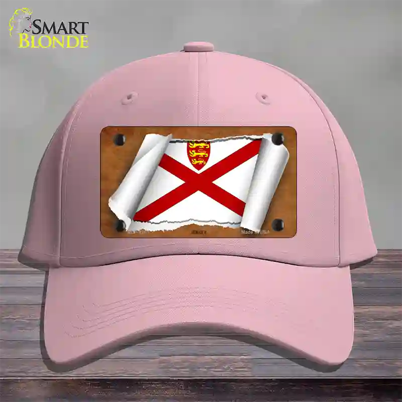 Jersey Flag Scroll Novelty License Plate Hat Cotton / Pink