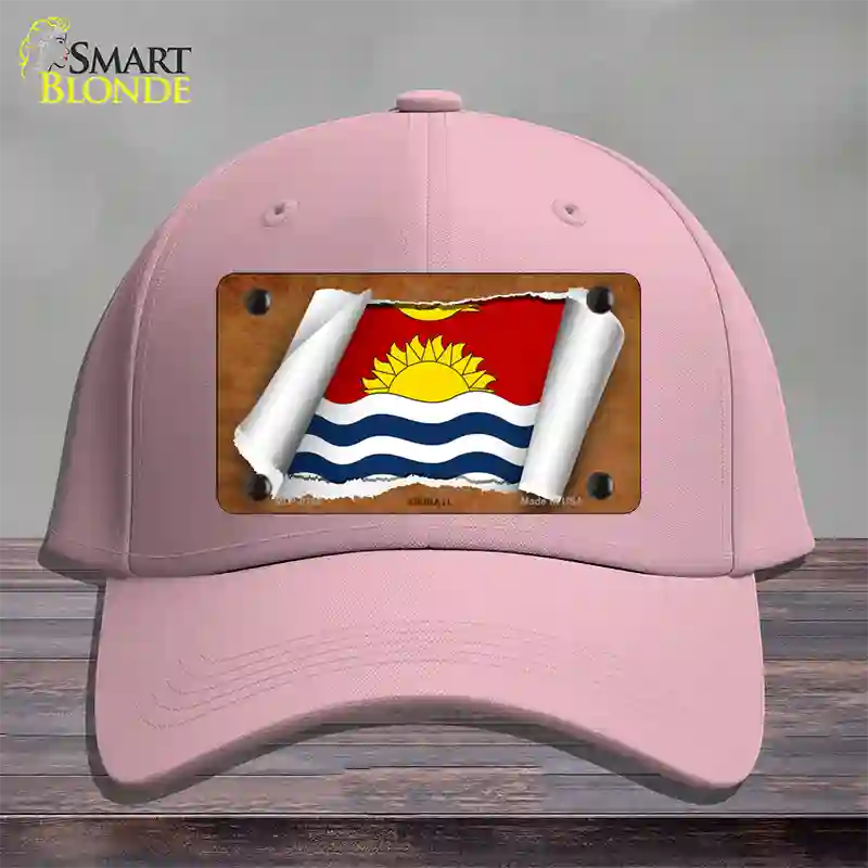 Kiribati Flag Scroll Novelty License Plate Hat Cotton / Pink