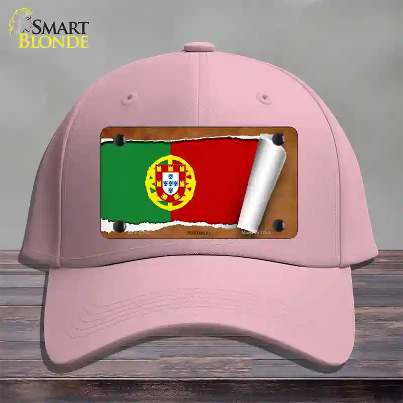 Portugal Flag Scroll Novelty License Plate Hat Cotton / Pink