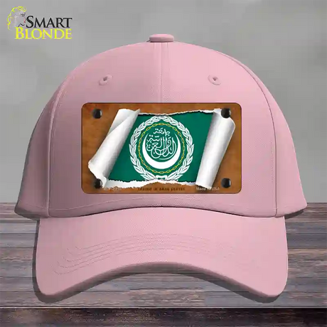 League of Arab States Flag Scroll Novelty License Plate Hat Cotton / Pink