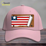 Liberia Flag Scroll Novelty License Plate Hat Cotton / Pink