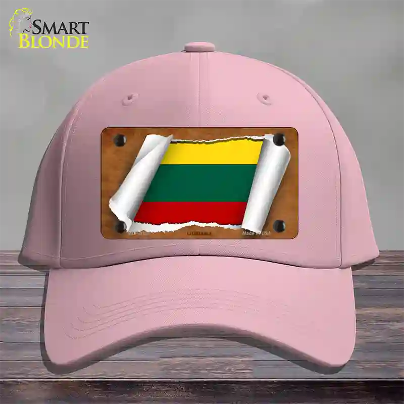 Lithuania Flag Scroll Novelty License Plate Hat Cotton / Pink