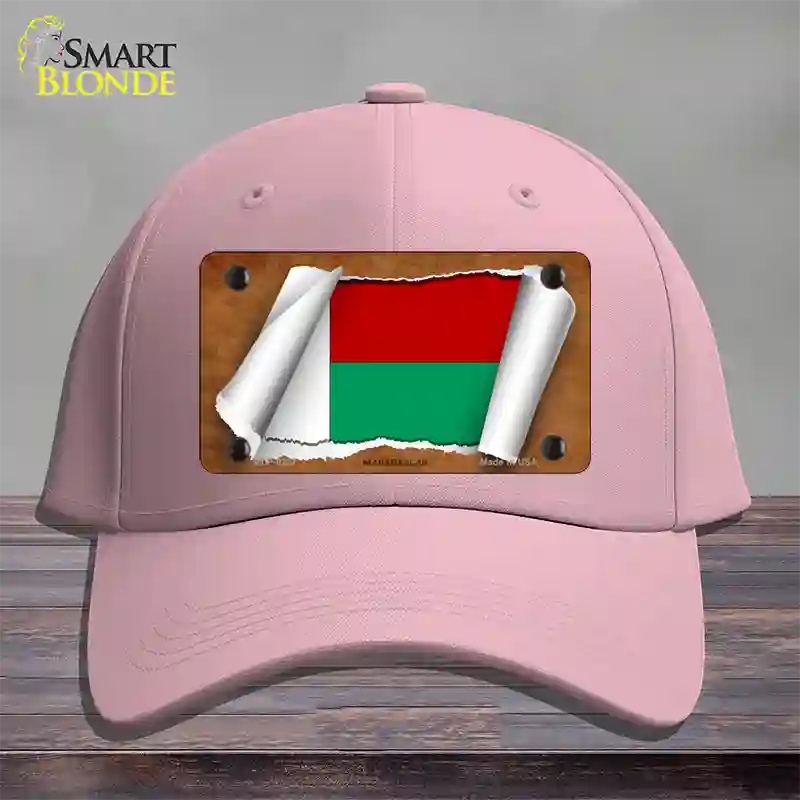 Madagascar Flag Scroll Novelty License Plate Hat Cotton / Pink