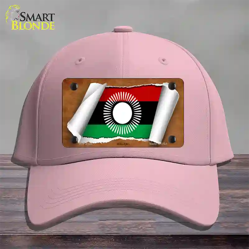 Malawi Flag Scroll Novelty License Plate Hat Cotton / Pink