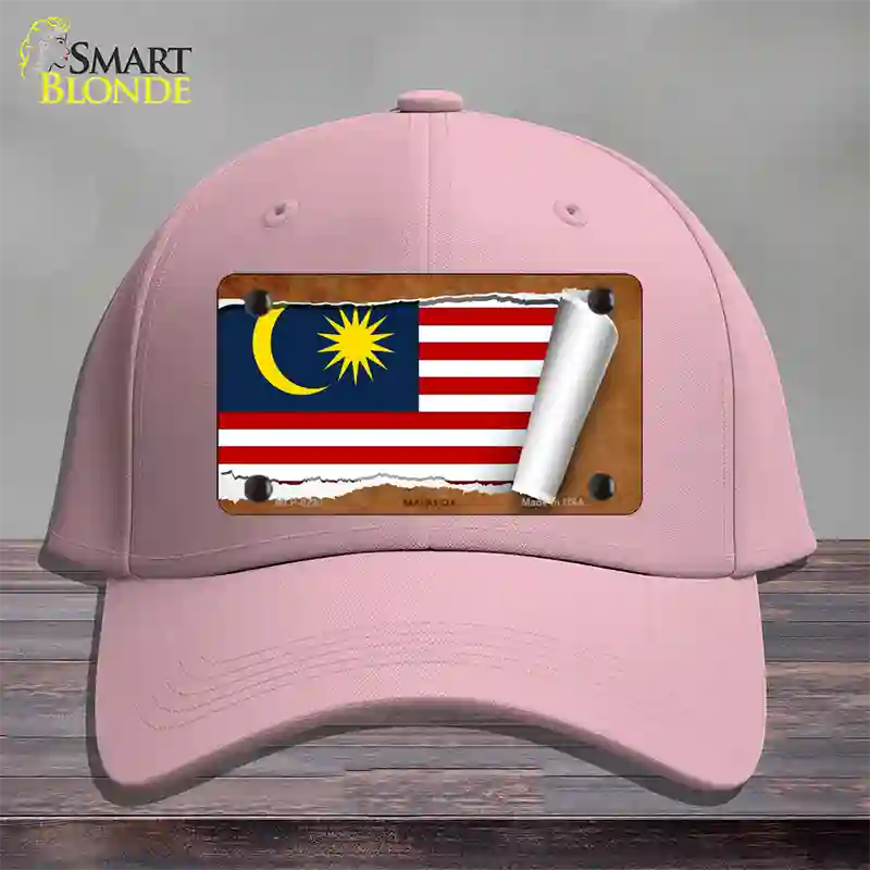 Malaysia Flag Scroll Novelty License Plate Hat Cotton / Pink