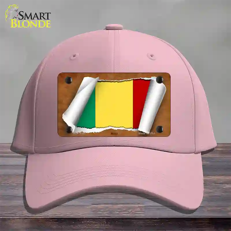 Mali Flag Scroll Novelty License Plate Hat Cotton / Pink