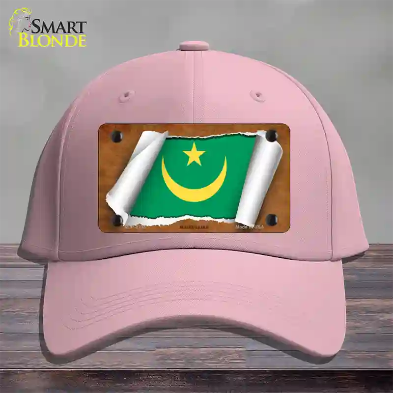 Mauritania Flag Scroll Novelty License Plate Hat Cotton / Pink