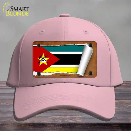 Mozambique Flag Scroll Novelty License Plate Hat Cotton / Pink