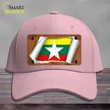 Myanmar Flag Scroll Novelty License Plate Hat Cotton / Pink