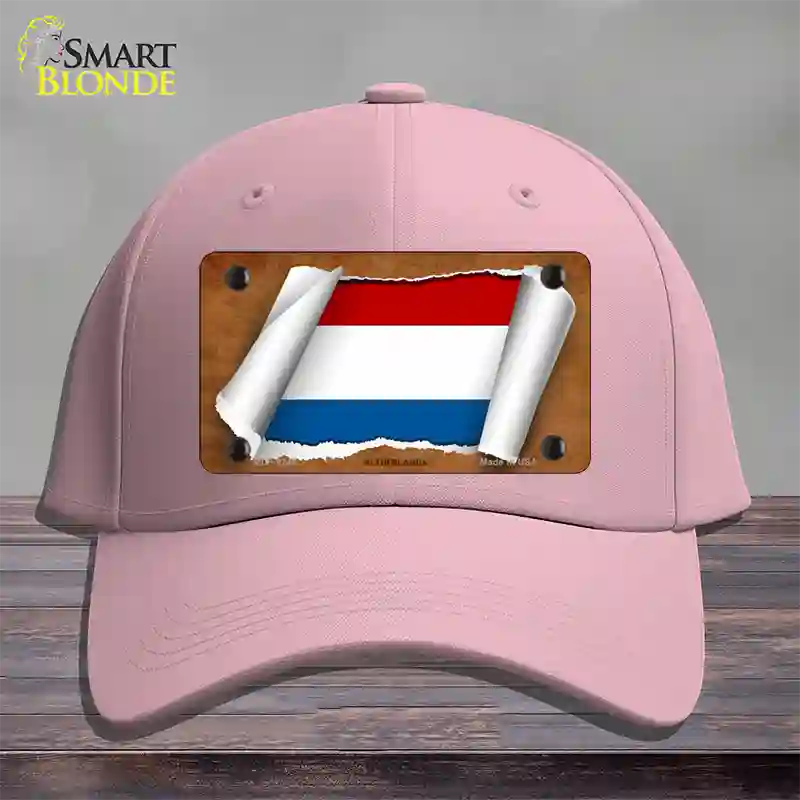 Netherlands Flag Scroll Novelty License Plate Hat Cotton / Pink