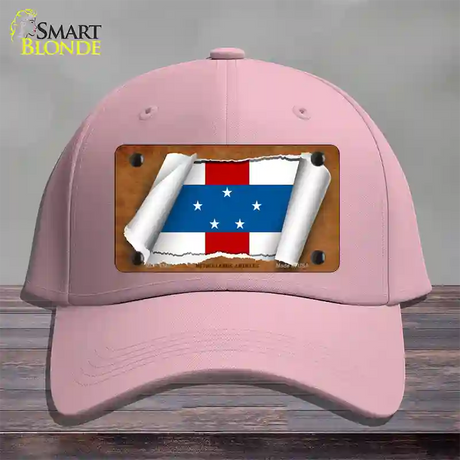 Netherlands Antilles Flag Scroll Novelty License Plate Hat Cotton / Pink