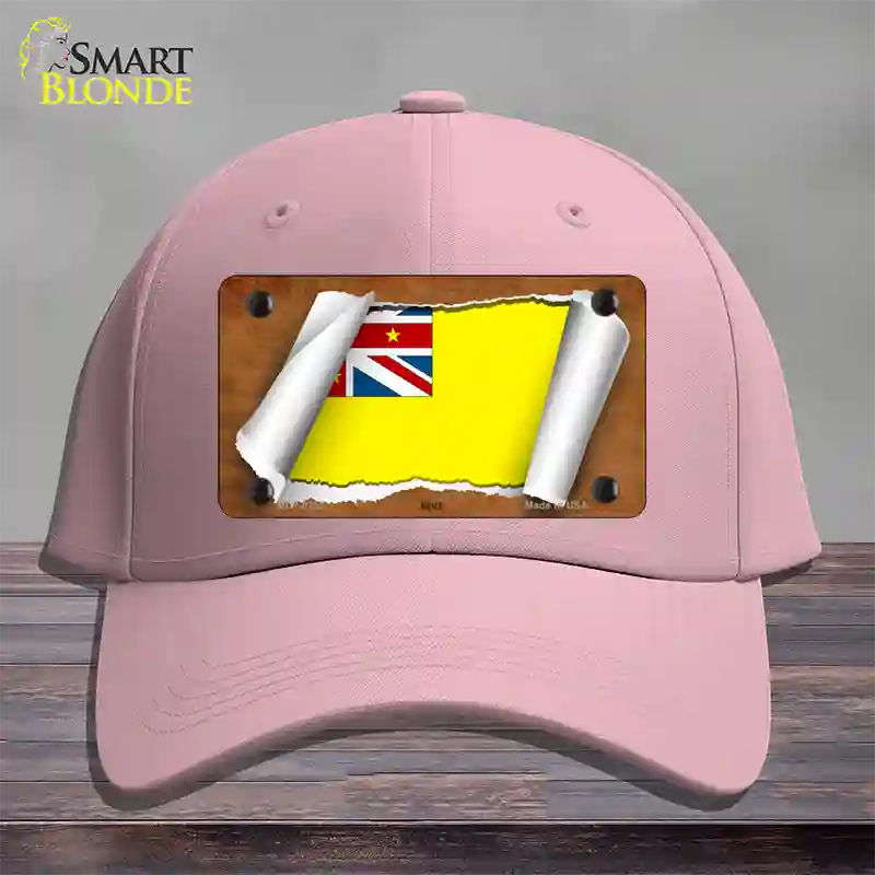 Nive Flag Scroll Novelty License Plate Hat Cotton / Pink