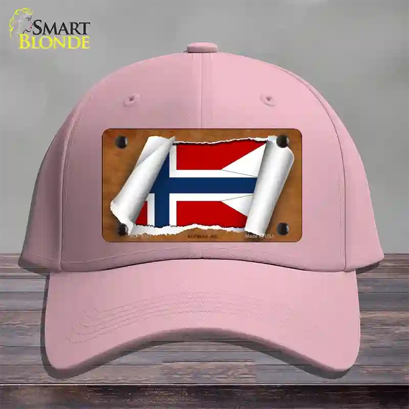 Norway-NS Flag Scroll Novelty License Plate Hat Cotton / Pink