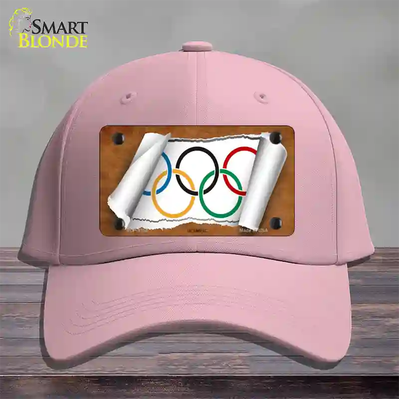 Olympic Flag Scroll Novelty License Plate Hat Cotton / Pink