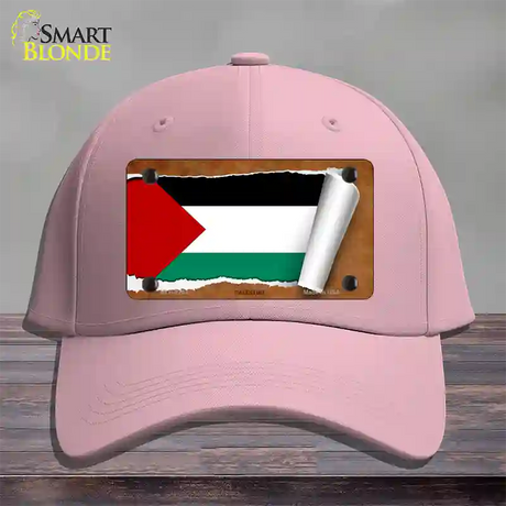 Palestine Flag Scroll Novelty License Plate Hat Cotton / Pink