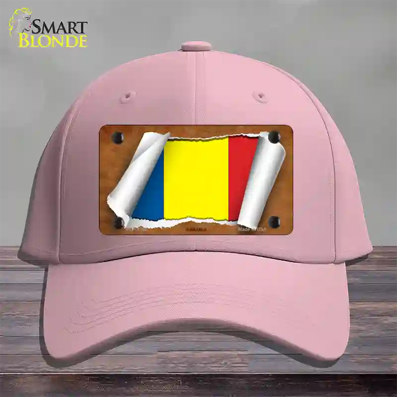 Romania Flag Scroll Novelty License Plate Hat Cotton / Pink