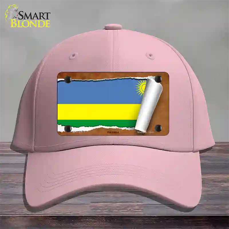 Rwanda Flag Scroll Novelty License Plate Hat Cotton / Pink