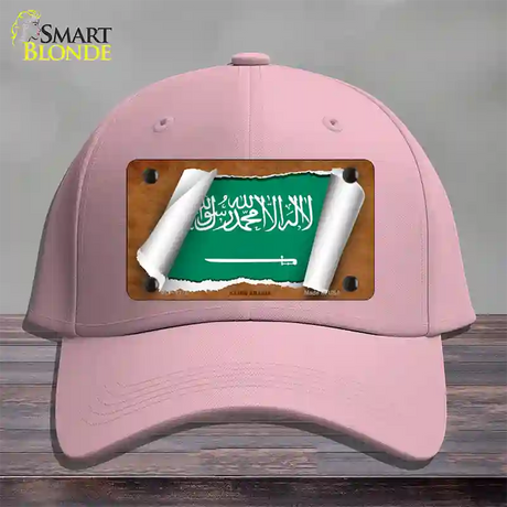 Saudi Arabia Flag Scroll Novelty License Plate Hat Cotton / Pink