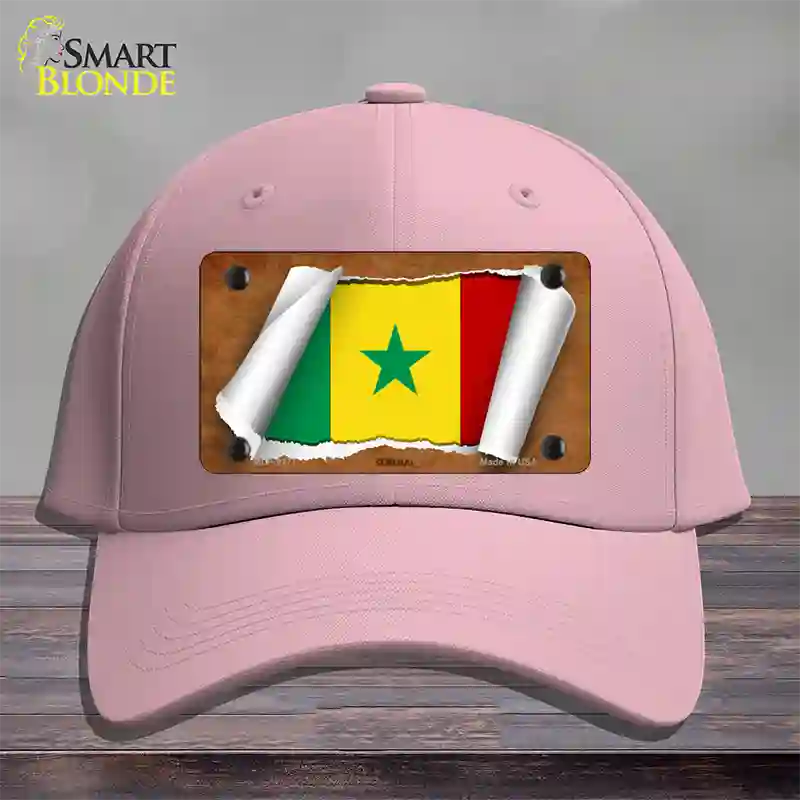 Senegal Flag Scroll Novelty License Plate Hat Cotton / Pink