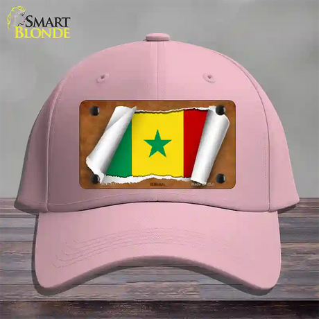 Senegal Flag Scroll Novelty License Plate Hat Cotton / Pink