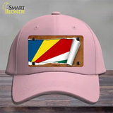 Seychelles Flag Scroll Novelty License Plate Hat Cotton / Pink