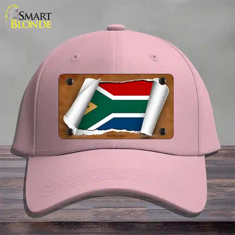 South Africa Flag Scroll Novelty License Plate Hat Cotton / Pink