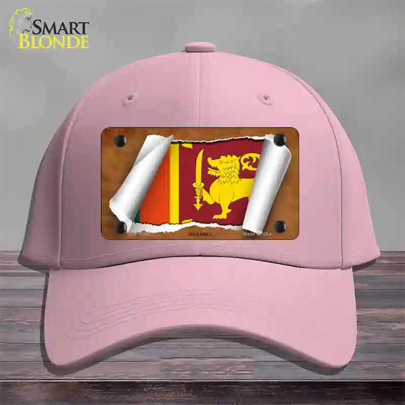 Sri Lanka Flag Scroll Novelty License Plate Hat Cotton / Pink