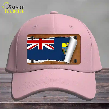 St Helena Flag Scroll Novelty License Plate Hat Cotton / Pink