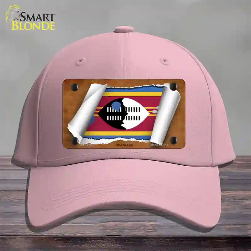 Swaziland Flag Scroll Novelty License Plate Hat Cotton / Pink