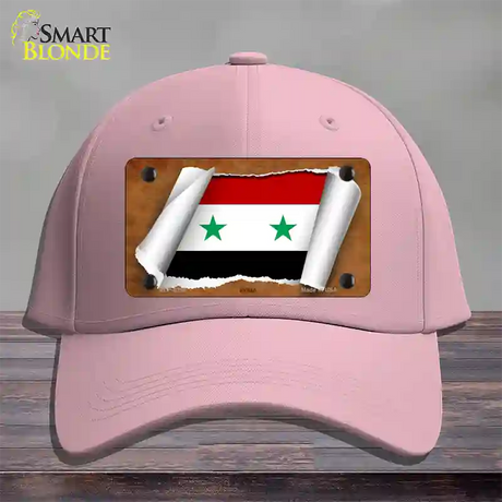 Syria Flag Scroll Novelty License Plate Hat Cotton / Pink