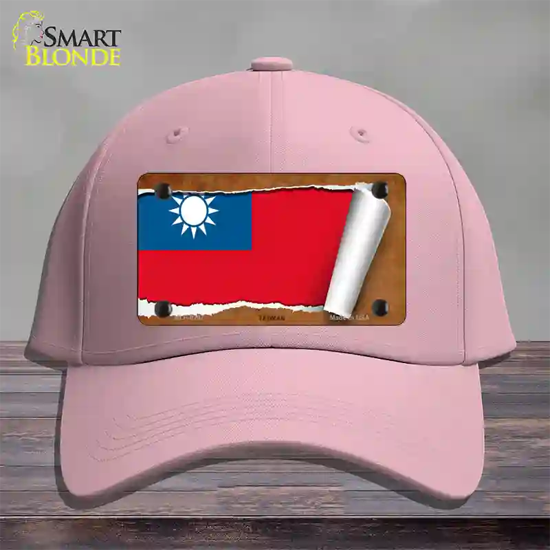 Taiwan Flag Scroll Novelty License Plate Hat Cotton / Pink