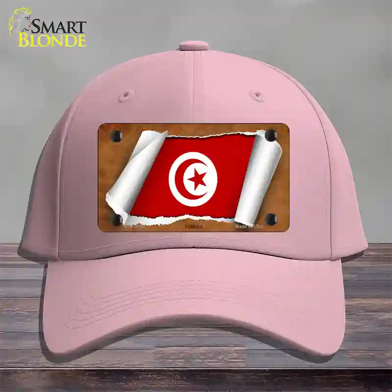 Tunisia Flag Scroll Novelty License Plate Hat Cotton / Pink