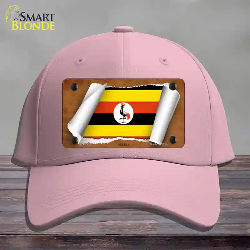 Uganda Flag Scroll Novelty License Plate Hat Cotton / Pink