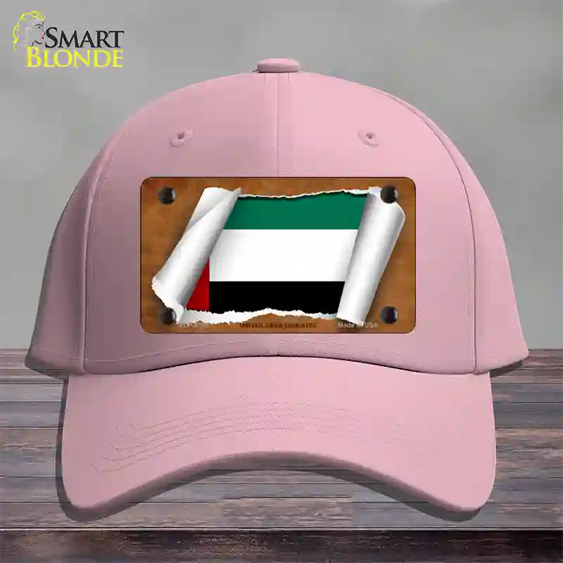 United Arab Emirates Flag Scroll Novelty License Plate Hat Cotton / Pink