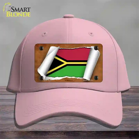 Vanuatu Flag Scroll Novelty License Plate Hat Cotton / Pink