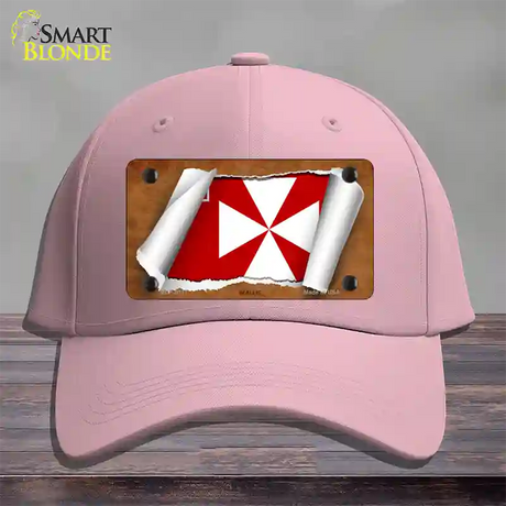 Wallis Flag Scroll Novelty License Plate Hat Cotton / Pink