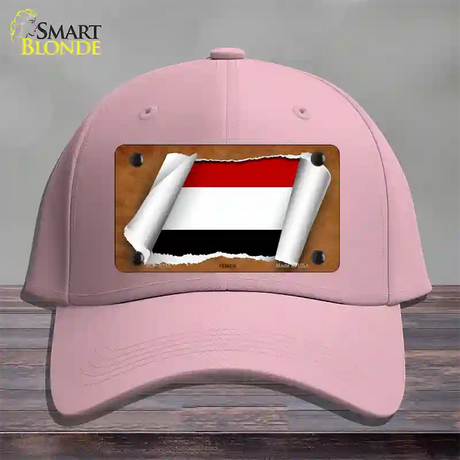 Yemen Flag Scroll Novelty License Plate Hat Cotton / Pink