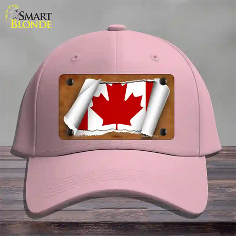 Canada Flag Scroll Novelty License Plate Hat Cotton / Pink